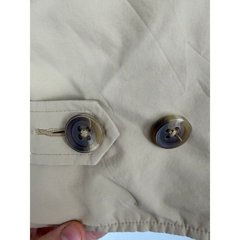 Vintage L.L. BEAN 1X Womens Khaki Mackintosh Jacket Flannel Lined Rain Coat Hood - Picture 7 of 16